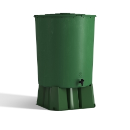 Cuve Récupérateur eau de pluie 500L vert + socle - BELLIJARDIN